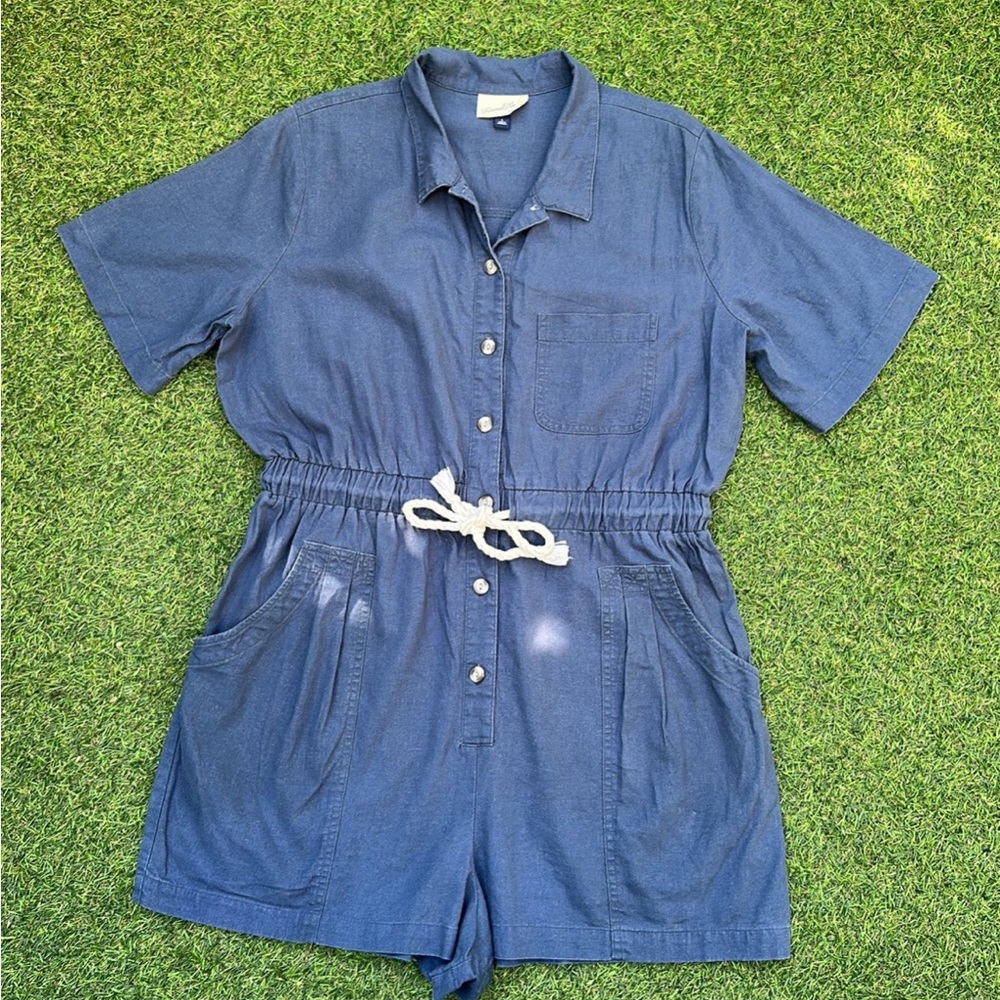 Universal Thread Linen Blend Romper - image 3